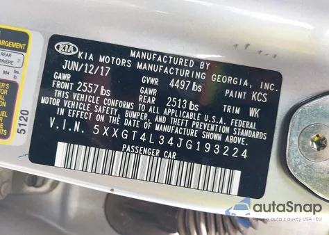 2018 Kia Optima Lx из США, поврежденный, VIN 5XXGT4L34JG193224